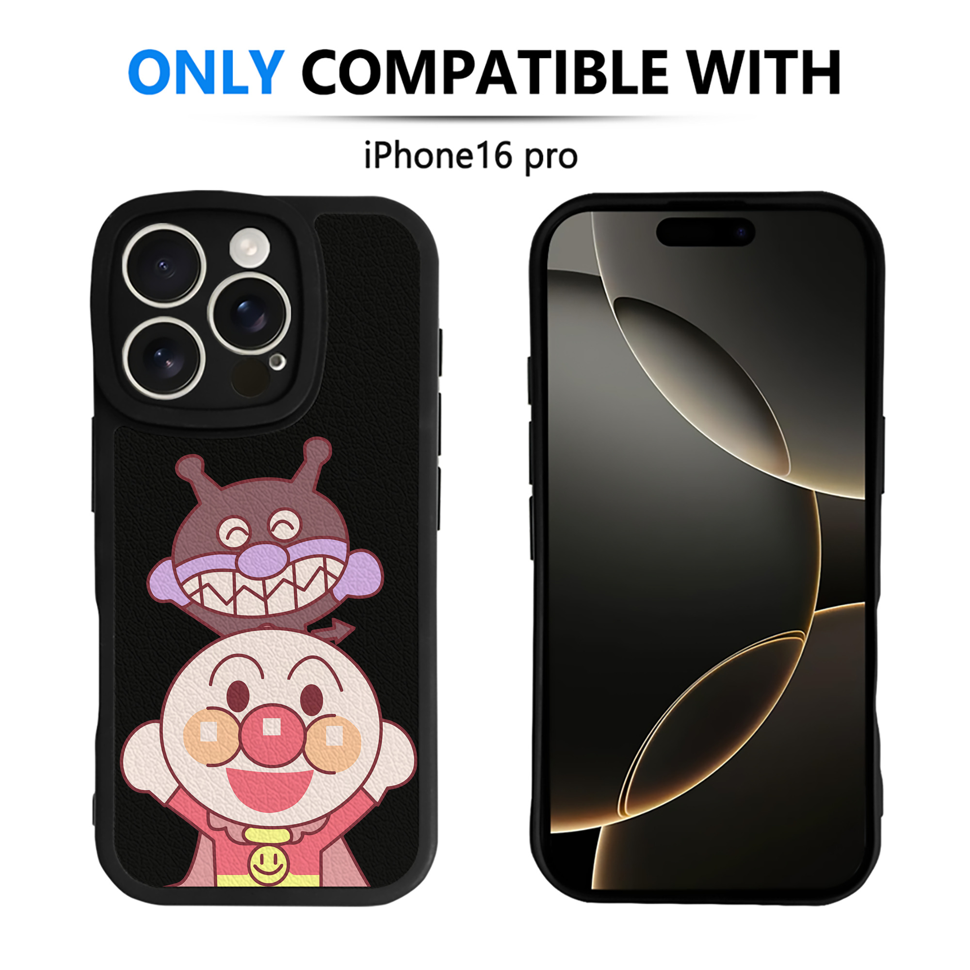 （画像用） アンパンマン Anpanman 【iPhone 16シリーズ対応】シリコンスマホケース（レザー調） 材質：シリコン